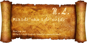 Miklóska László névjegykártya